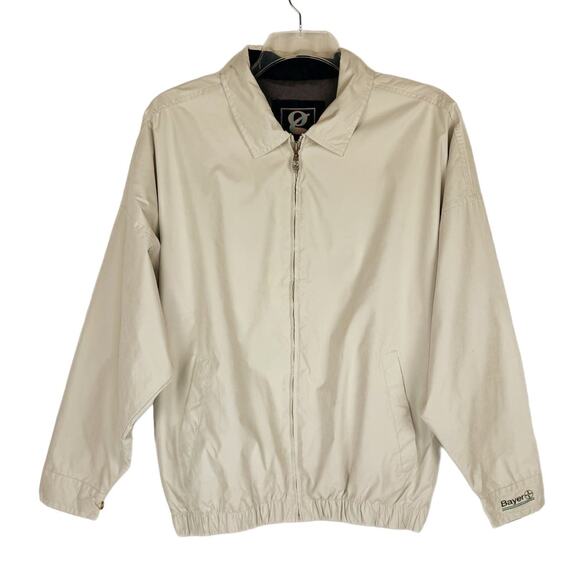 Gear For Sports Cream/Gray Collard Harrington Field Bayer Jacket Men's Medium - Picture 1 of 13